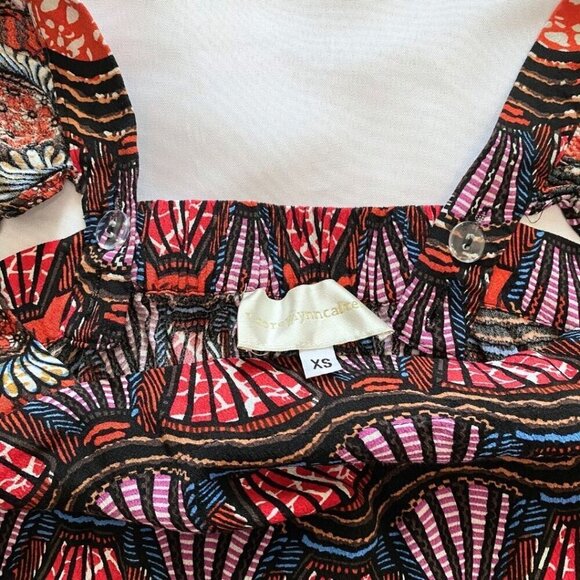 COREY LYNN CALTER COLORFUL SLEEVELESS RUFFLE STRAP TIERED MIDI DRESS - XS - Picture 7 of 10